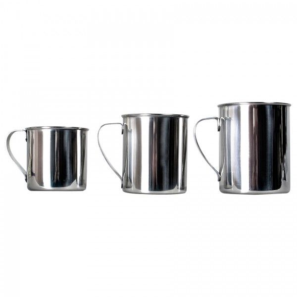 Basic Nature - Edelstahlbecher poliert Gr 0,4 l grau/schwarz