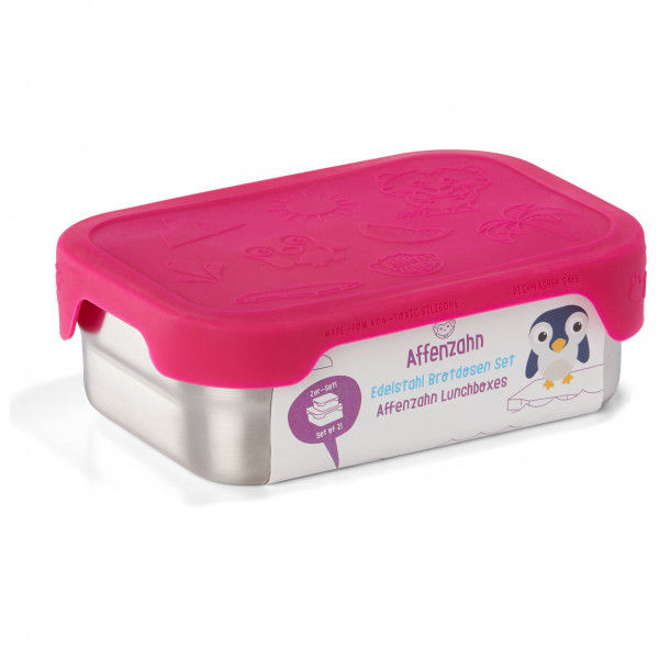 Affenzahn - Brotdosen-Set Eule - Essensaufbewahrung rosa