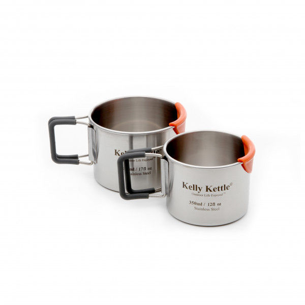 Kelly Kettle - Camping Cups Set - Becher Gr 350 ml & 500 ml grau