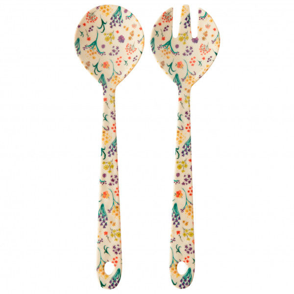 Rice - Melamine Salad Spoon and Fork - Besteck-Set rosa/beige