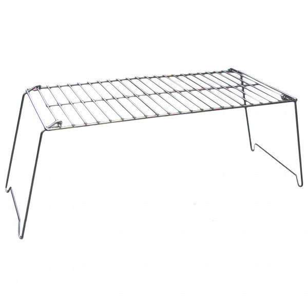 Basic Nature - Klappgrill Xl - Trockenbrennstoffkocher Gr 60 x 30 cm silber