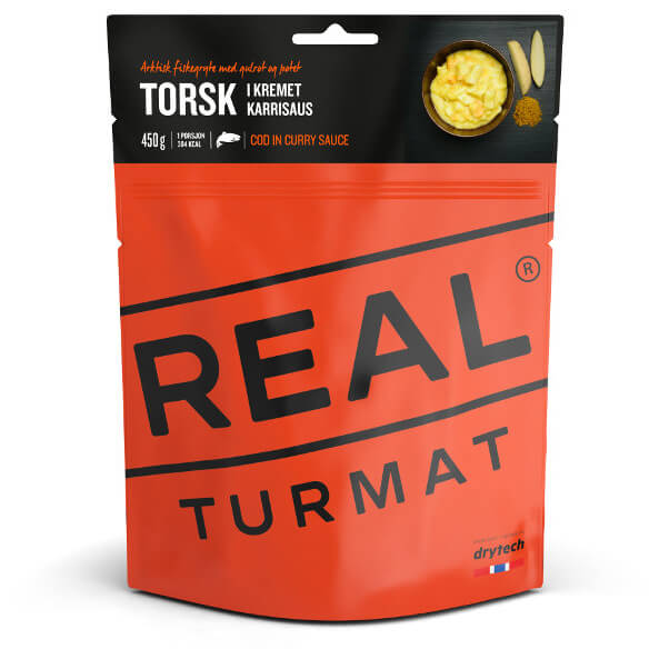 Real Turmat - Cod in Creamy Currysauce Gr 85 g orange