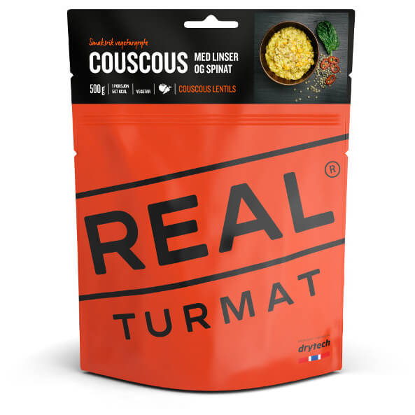 Real Turmat - Couscous with Lentiles and Spinach Gr 121 g orange