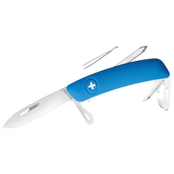 Swiza - Schweizer Messer D04 - Messer Gr 7,5 cm weiß/blau