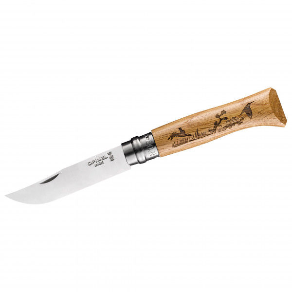 Opinel - Taschenmesser No 08 Animalia - Messer Gr 8,5 cm Klinge hund / eiche