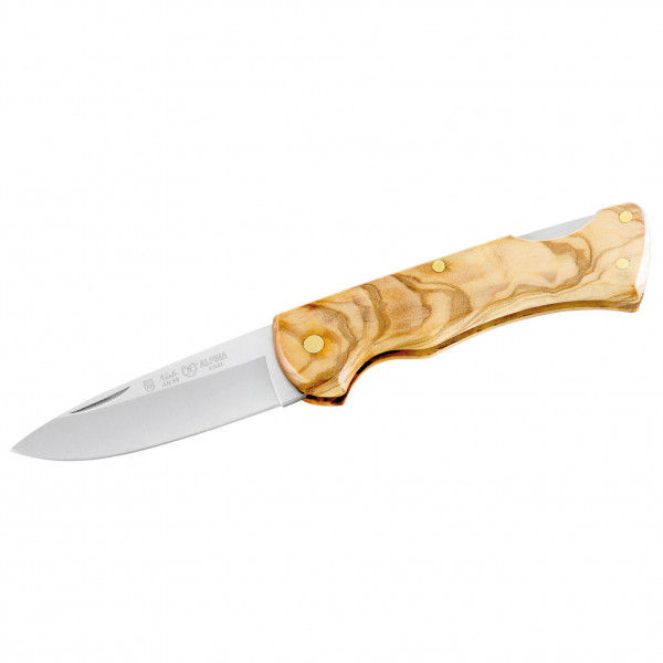 Nieto - Taschenmesser mit Olivenholzgriffschalen - Messer Gr 7,2 cm Klinge grün/ steel
