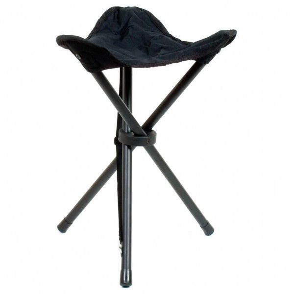 Basic Nature - Travelchair Dreibeinhocker - Campingstuhl Gr Stahl schwarz/grau