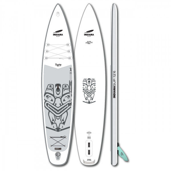 Indiana - 12'6 Touring Inflatable - SUP Board Gr 381 x 78,7 x 15 cm weiß/grau