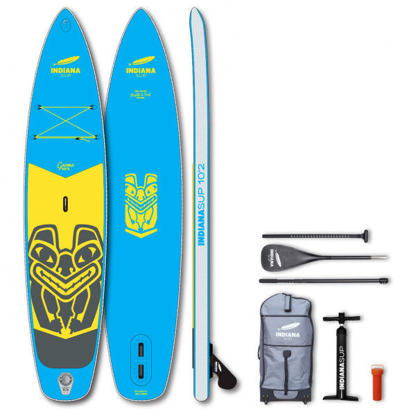 Indiana - 10'2 Groms Pack with 3-Piece Fiberglass Paddle - SUP-Set Gr 311 x 66 x 12 cm blau/grau
