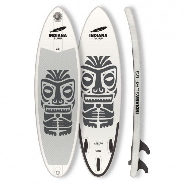 Indiana - 6'3 Surf Inflatable - SUP Board Gr 190,5 x 52,1 x 7,6 cm weiß/grau