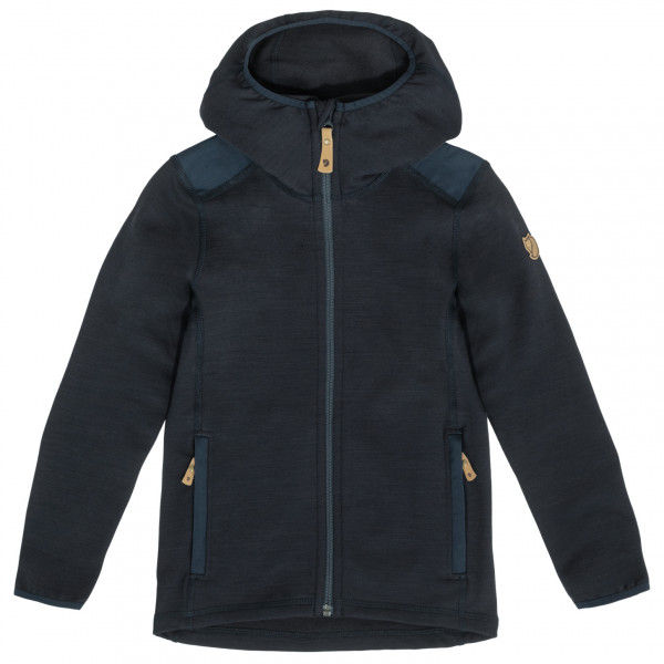 Fjällräven - Kid's Keb Fleece Hoodie - Wolljacke Gr 116 blau/schwarz