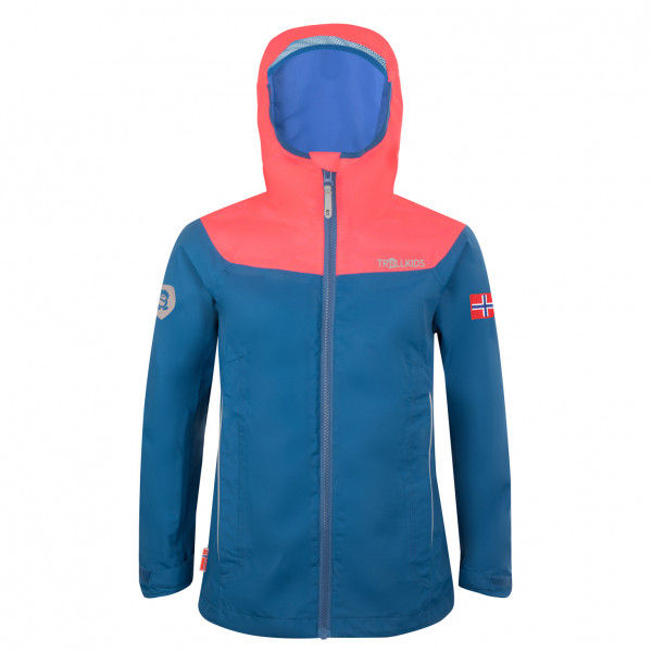 Trollkids Wanderjacke wasserdicht TROLLKIDS Kids Bergen Jacket Mädchen midnight blue/coral