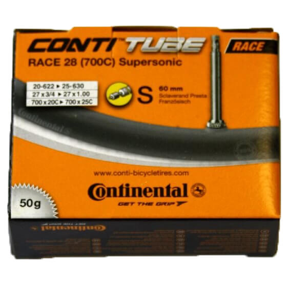 Continental - Schlauch Race 28'' (SV60) Supersonic - Fahrradschlauch Gr 28'' schwarz