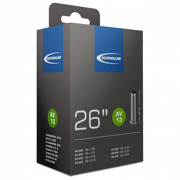 Schwalbe - Schlauch Nr. 13 MTB 26 x 1,5-2,5 (40/62-559) AV40 - Fahrradschlauch Gr 26'' x 1,5-2,5''