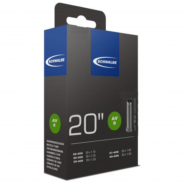Schwalbe - 20'' Schlauch Nr. 6 28/40-406 - Fahrradschlauch Gr 20'' x 1,10-1,50'' - 28/40-406 schwarz