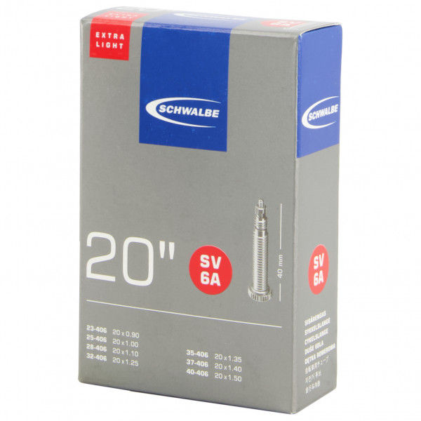 Schwalbe - 20'' Schlauch Nr. 6A Extra Light 23/40-406 - Fahrradschlauch Gr 20'' x 0,9-1,50'' - 23/40-406 schwarz