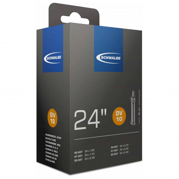 Schwalbe - 24'' Schlauch Nr. 10 40/62-507 - Fahrradschlauch Gr 24'' x 1,5-2,40'' - 40/62-507 schwarz