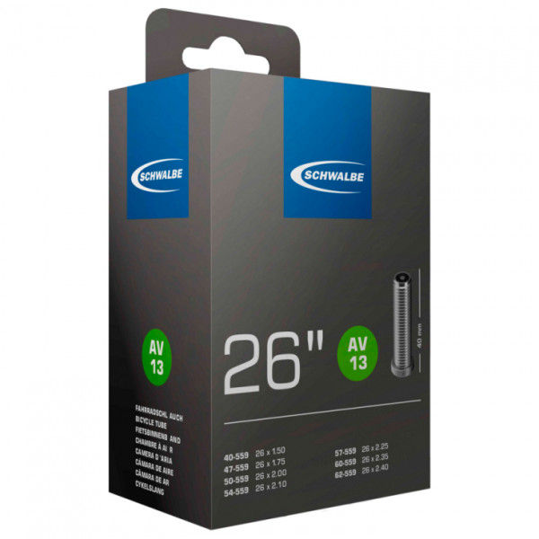 Schwalbe - 26'' Schlauch Nr. 13 40/62-559 - Fahrradschlauch Gr 26'' x 1,50-2,40'' - 40/62-559 schwarz