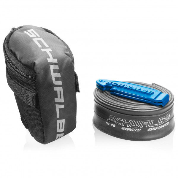 Schwalbe - Roadbike Saddle Bag Set - Fahrradschlauch Gr Tube SV15 (18/28-622/630) + 2 schwarz