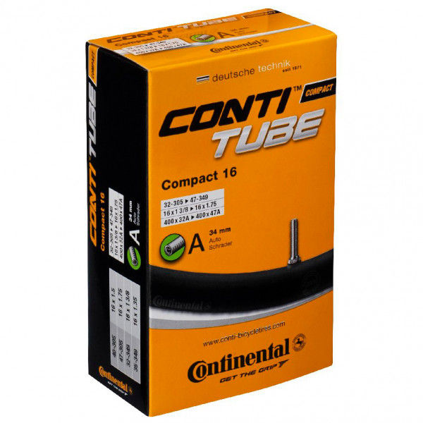 Continental - Compact Tube 16' RE (32-305 - 47-349) - Fahrradschlauch Gr 16'' x 1,25'' - 1,75'' - 32-305 - 47-349 schwarz