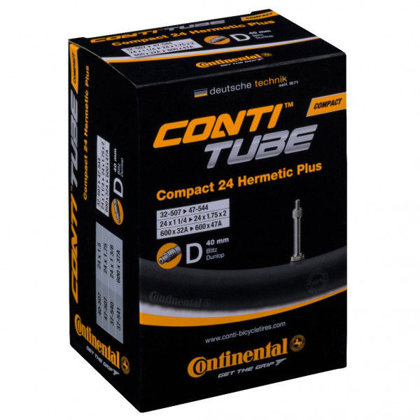 Continental - Compact Tube Hermetic Plus 20' (32-406/47-451) - Fahrradschlauch Gr 20'' x 1,25'' - 1,75'' - 32-406 - 47-451 schwarz