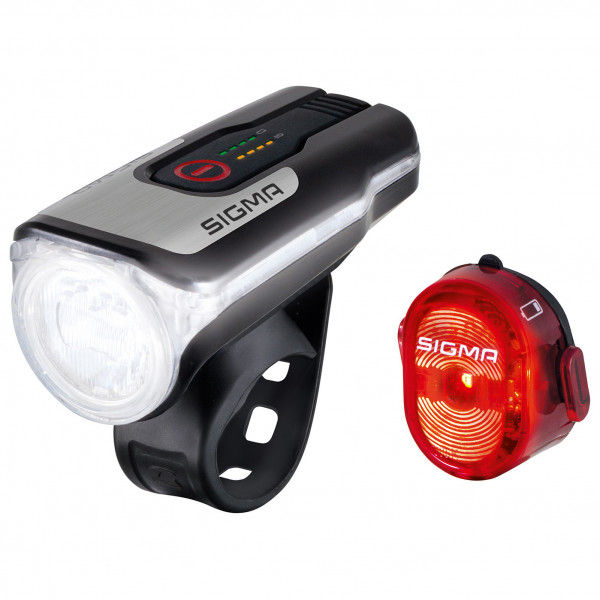 Sigma - Aura 80 USB K-Set Nugget II - Fahrradlampen-Set schwarz/grau