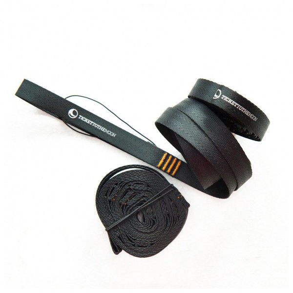 Ticket to the Moon - MoonStraps webbing - Hängemattenaufhängung Gr 2 x 250 cm schwarz