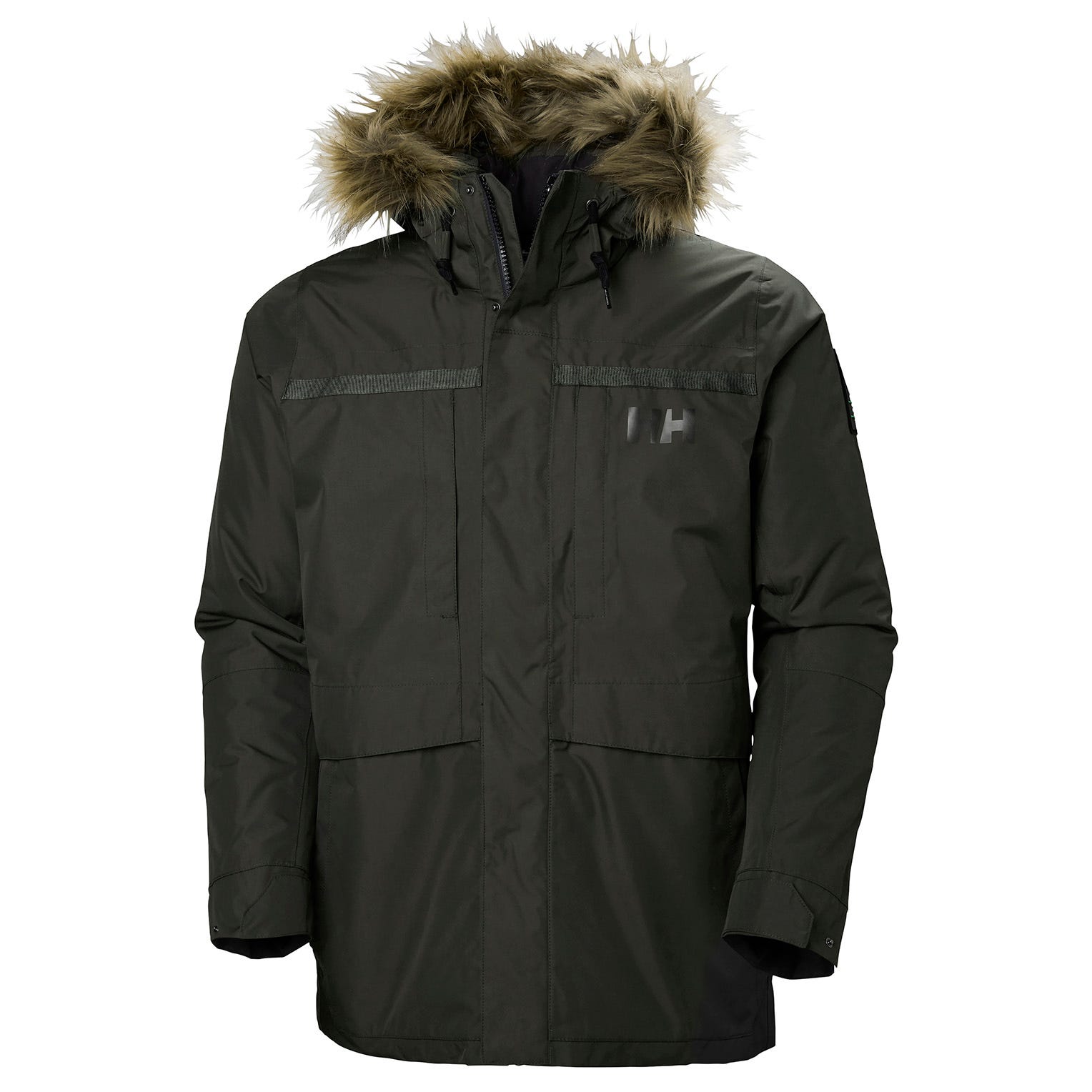 Helly Hansen Herren Coastal 2 Parka Mit Kariertem Innenfutter - Grün L