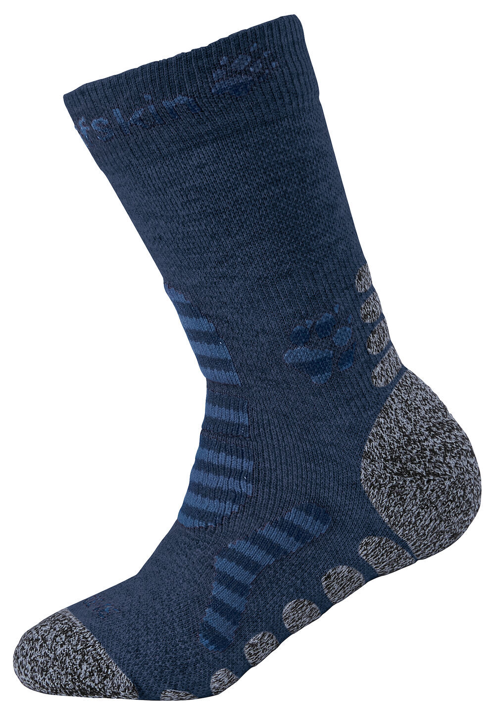 Jack Wolfskin Kids Hiking Stripe Classic Cut Wander-Socken Kinder 28-30 blau dark indigo