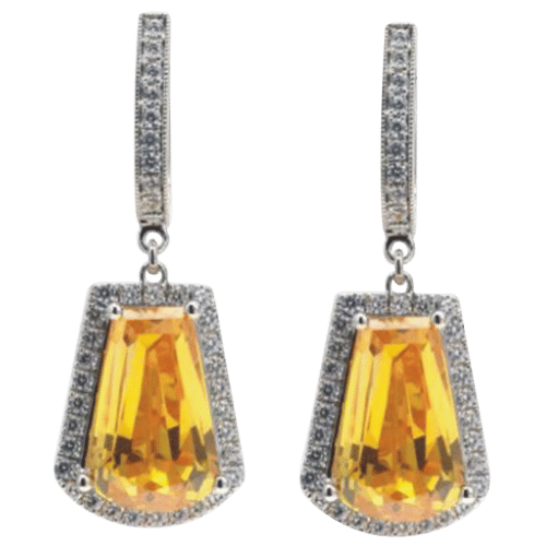 Diamond and Citrine Drop Earrings Engagestudio
