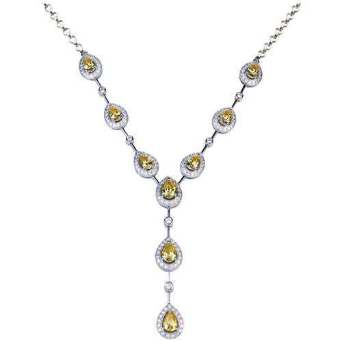 Citrine and Diamond Necklace