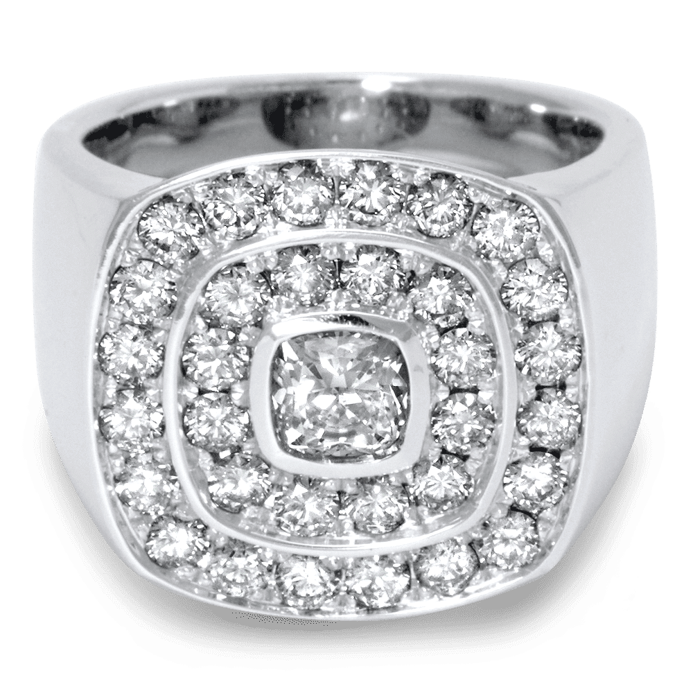 Men's BezelSet Diamond Ring Engagestudio