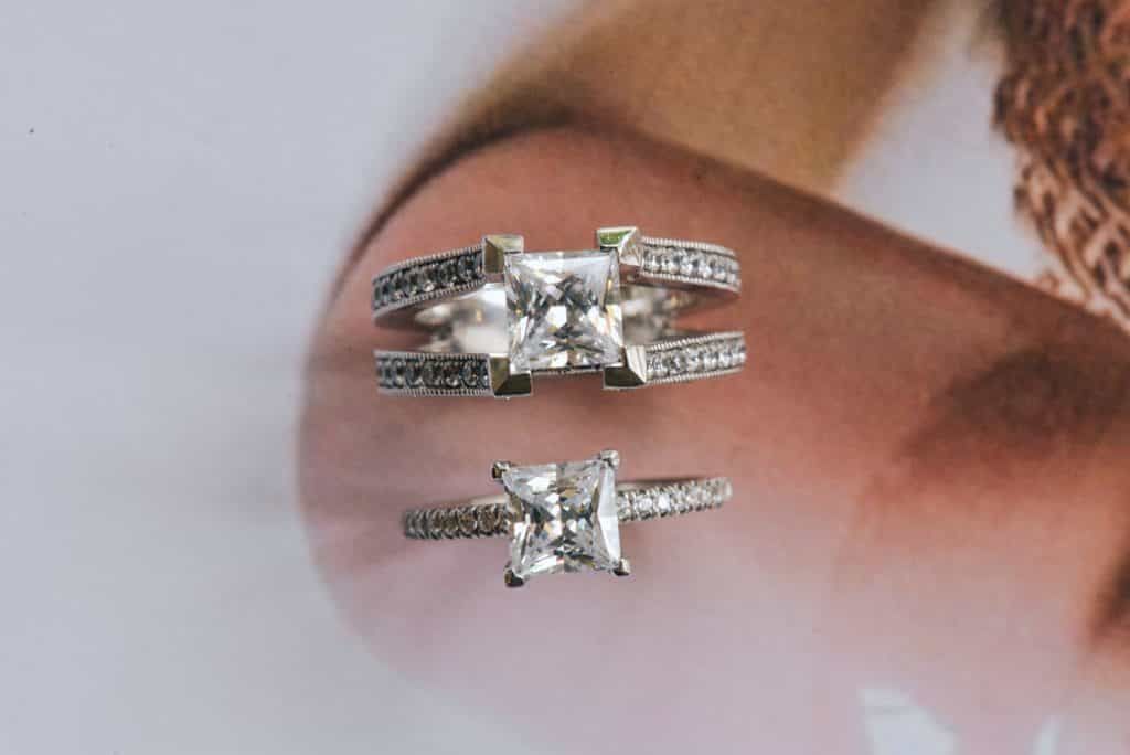 Princess Cut diamond ring with shoulder comparison
