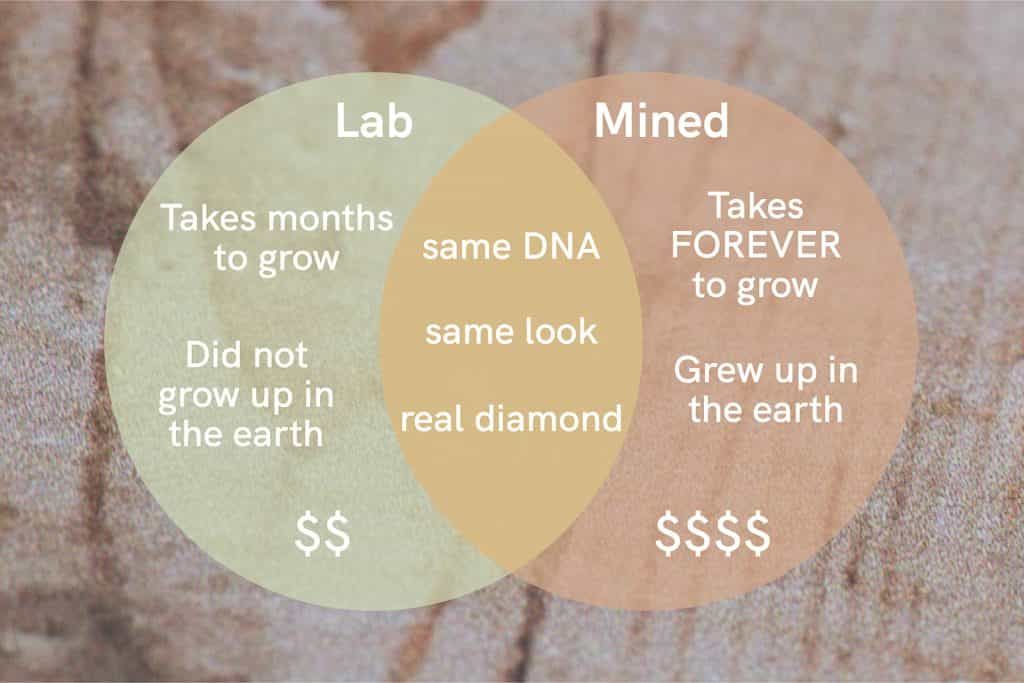 Lab vs natural diamonds comparison venn diagram