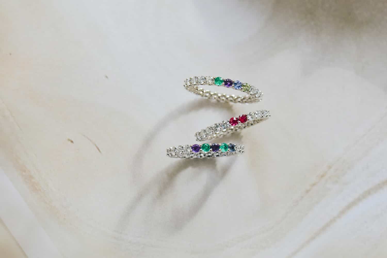 gemstone rings, ruby, aquamarine, alexandrite