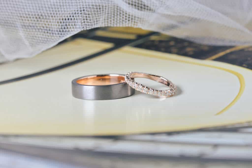rose gold his and hers wedding rings marriage