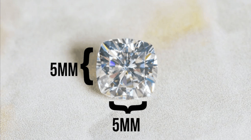 5x5 cushion moissanite