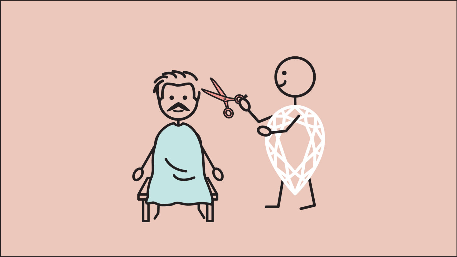 Illustration custom cut moissanite pear