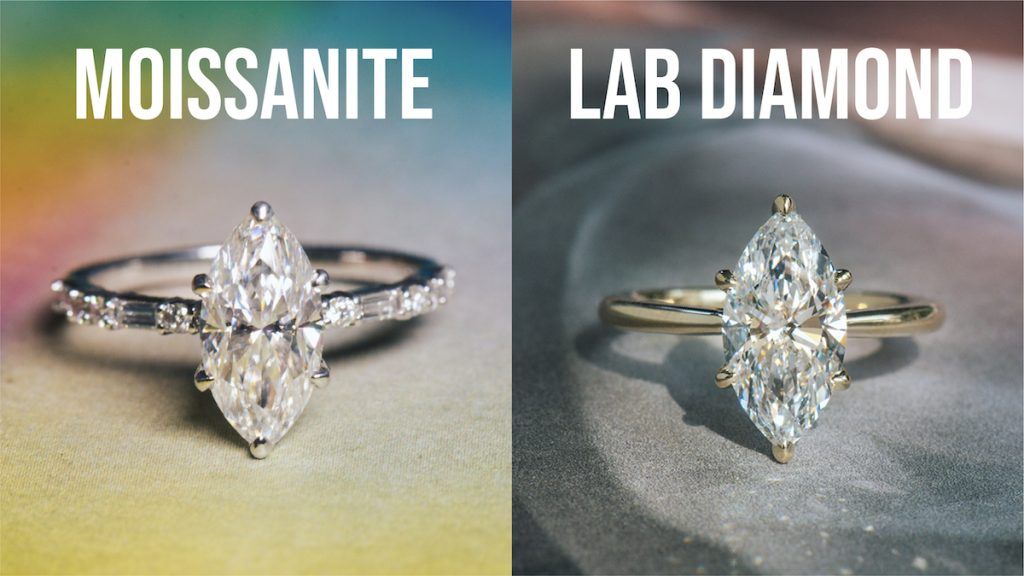 moissanite vs lab grown diamond (marquise)