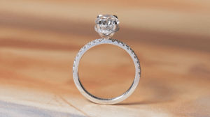 hidden halo engagement ring no shoulders