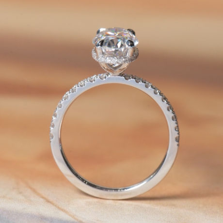 hidden halo engagement ring no shoulders