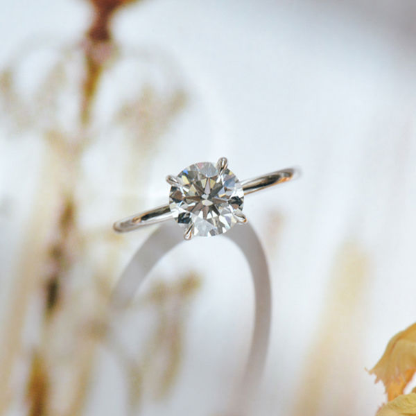 Round Solitaire Classic Engagement Ring-top
