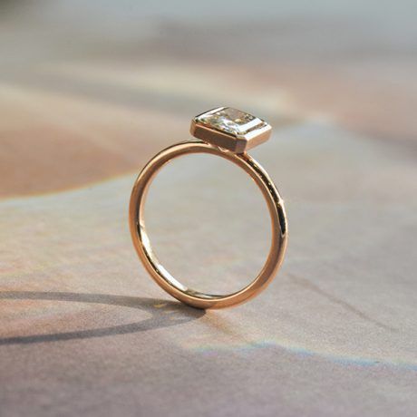 Radient Bezel Set Engagement Ring-profile