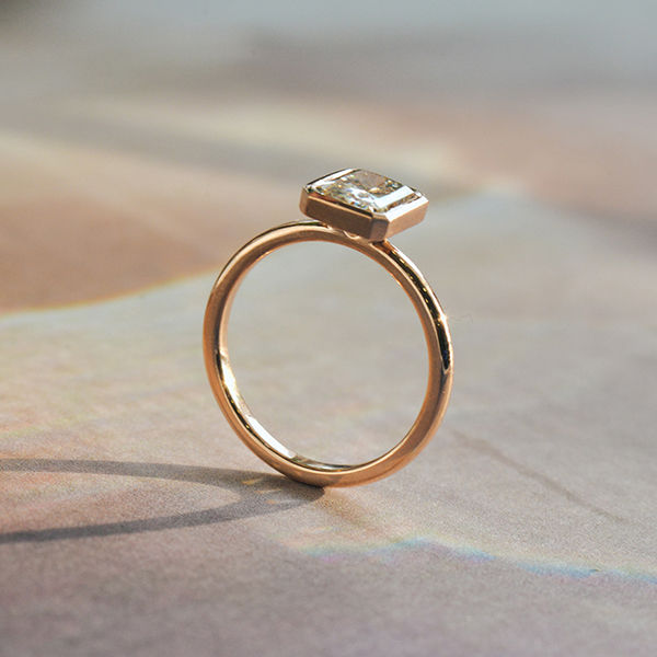 Radient Bezel Set Engagement Ring-profile