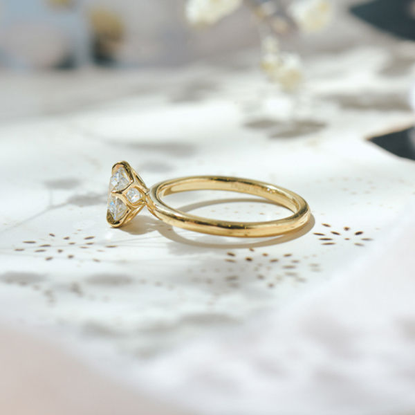 5-Prong Petal Prong Solitaire Round Engagement Ring-side