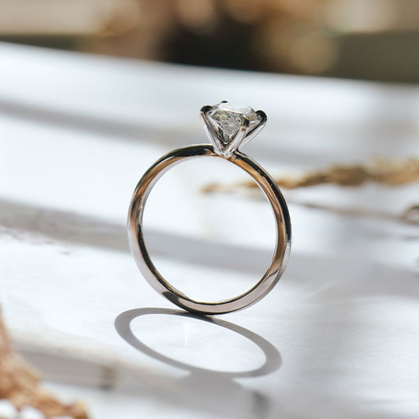 Classic Oval Solitaire Engagement Ring-profile