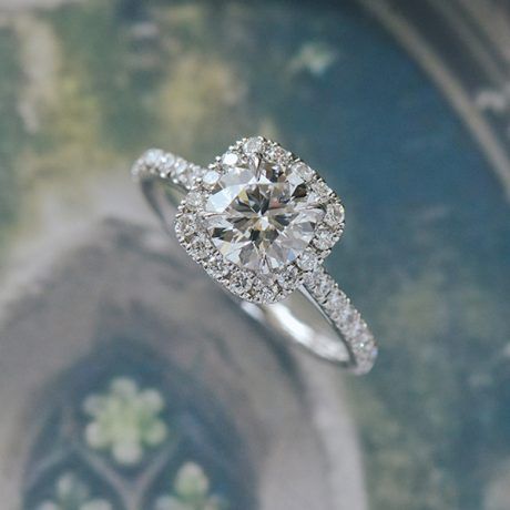 Round Cut Engagement Ring With Cushion Halo-profile