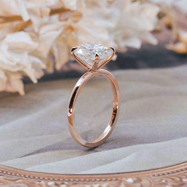 Plump Oval Solitaire Engagement Ring-profile