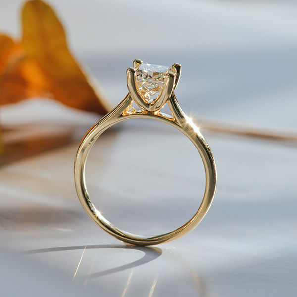 Princess Solitaire Engagement Ring With Cathedral-profile