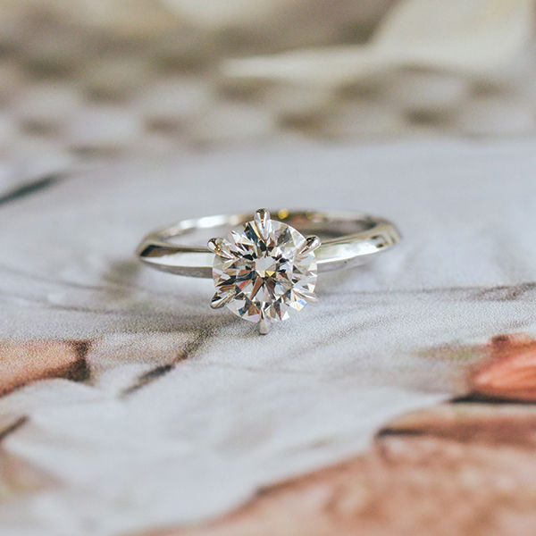 Round 6-Prong Knife-Edge Engagement Ring -top